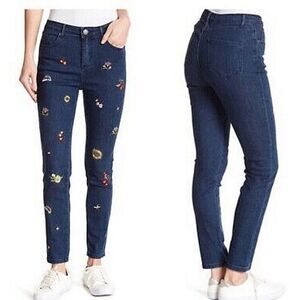 Romeo & Juliet patchwork jeans Sunflower Rainbow medium blue sz S NEW